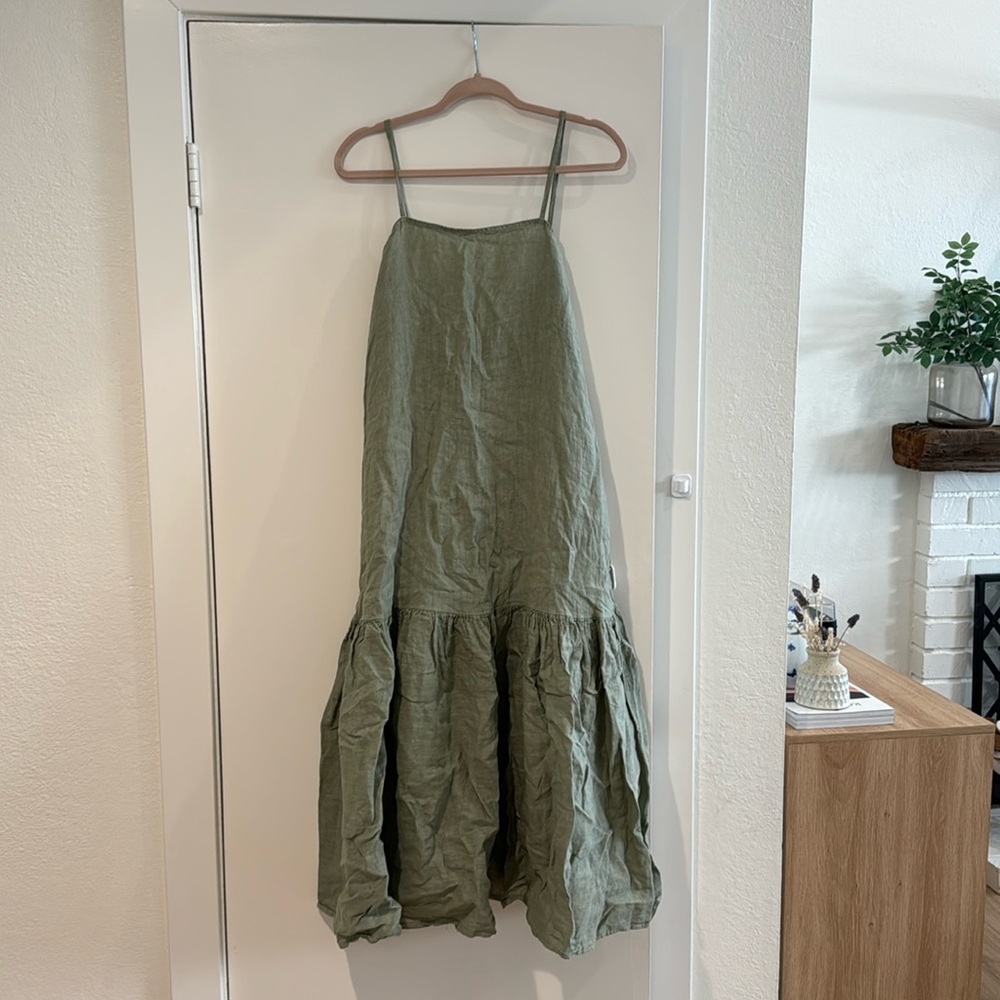 Beachwood baby dress. Beautiful olive green color. Size all. NWT